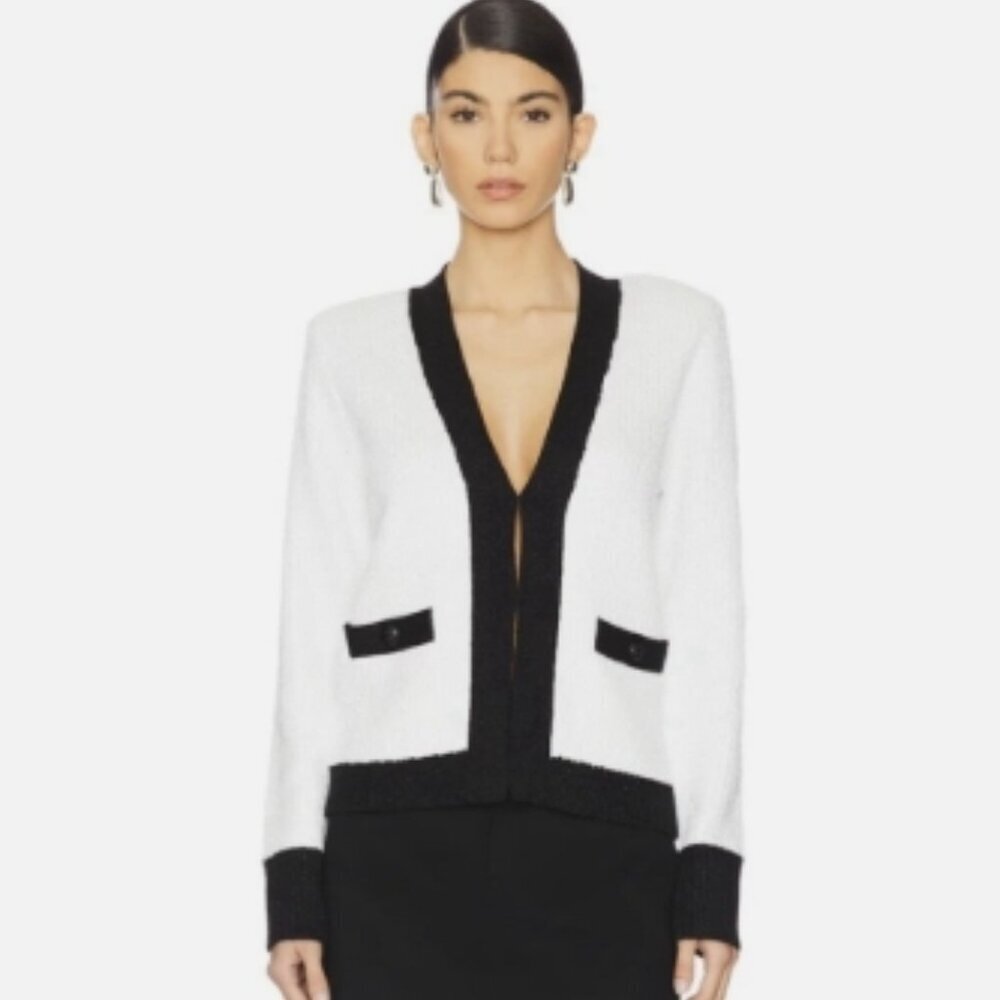 L’AGENCE Jinny Sequin Ivory Cardigan, XS, NWT